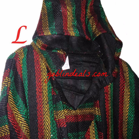 Baja Hoodie Rasta - Large - Goblin Deals