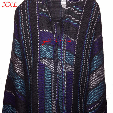 Baja Hoodie Turquoise Navy Blue Black XXL