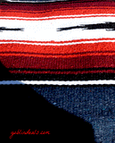 Mexican Diamond Poncho Red Orange Grey - Goblin Deals